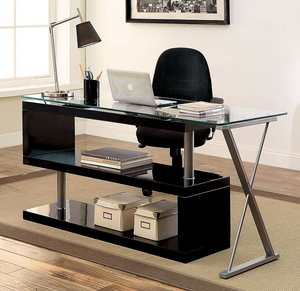 Bronwen Glass Desk (Black)