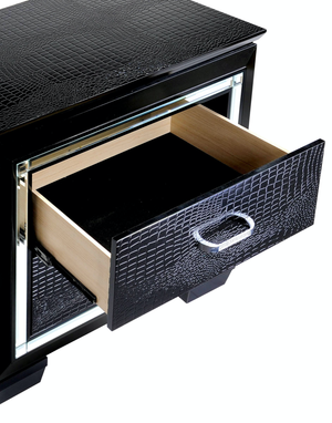 Bellanova Black Crocodile Embossed with Built in LED Lights Bedroom Collection