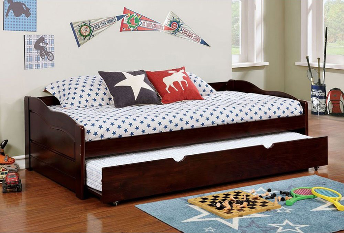 Sunset Traditional Twin Daybed with Trundle (Espresso)