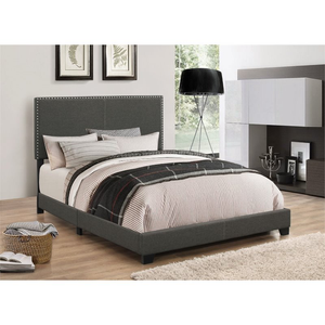 Boyd Upholstered Nail Head Bed (Charcoal)