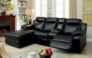 Hardy Reclining Sectional With Storage (Black)