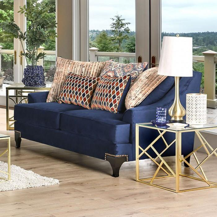 Sisseton Navy Blue Sofa and Loveseat