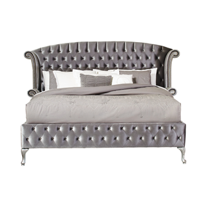 Deanna Bedroom Collection in Grey Velvet