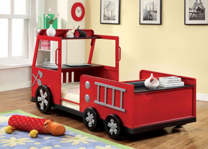 Rescuer Twin Fire Truck Bed Red/Black)
