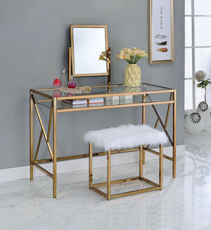 Kasey Corner Vanity Set (Rose Gold) – Fully Furnished