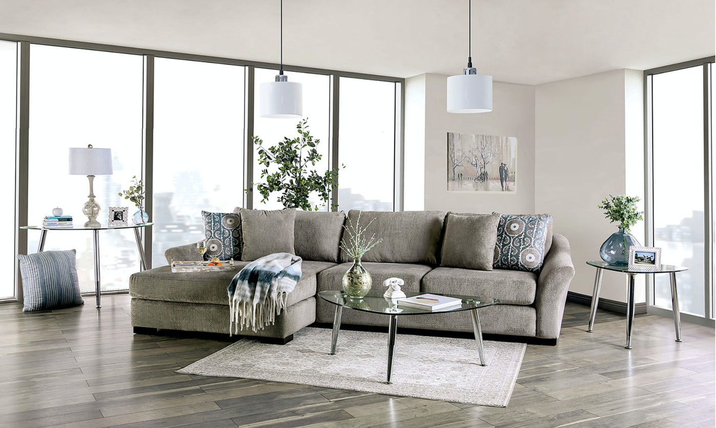 Sigge Oversized Sectional Light Grey Fully Furnished