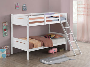 Littleton Contemporary Twin over Twin Bunk Bed (White)