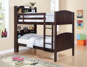 Parker Twin Over Twin Storage Bunk Bed Cappuccino