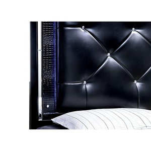 Bellanova Black Crocodile Embossed with Built in LED Lights Bedroom Collection