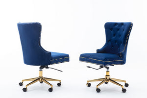 Wendy Tufted Velvet Upholstered Adjustable Chair Gold Base (Navy Blue)