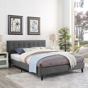 Linnea Fabric Bed in Gray