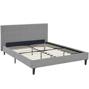 Linnea Fabric Bed in Light Grey