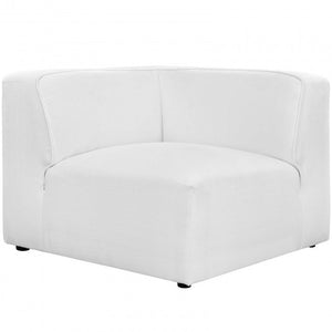 Mingle 7 Piece Upholstered Fabric Sectional Sofa Set in White
