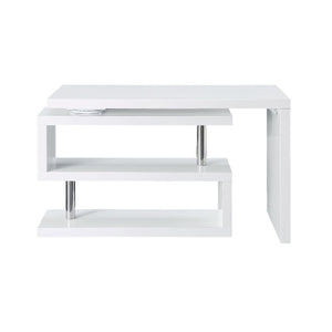 Buck II Swivel Writing Desk with 2 Shelfs add USB Port (White)
