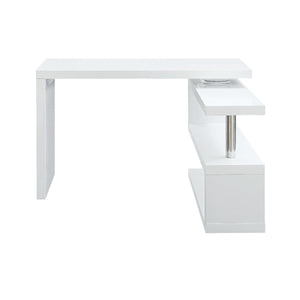 Buck II Swivel Writing Desk with 2 Shelfs (White)