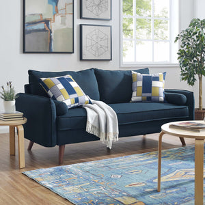 River Upholstered Fabric Sofa in Azure