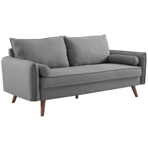 River Upholstered Fabric Sofa in Light Gray