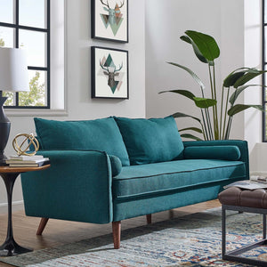 River Upholstered Fabric Sofa in Teal
