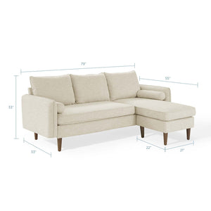 River Upholstered reversible  Sectional Sofa in Beige