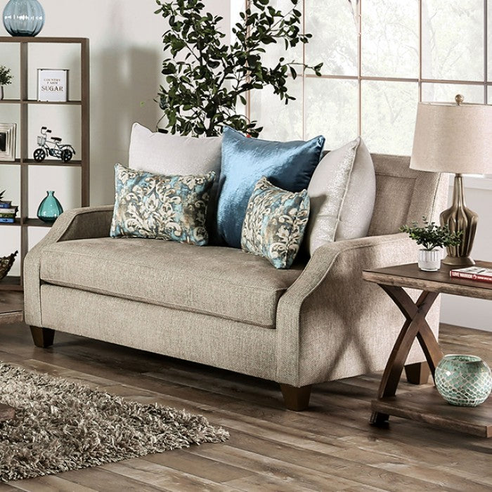 Catarina Living Room Collection (Beige/Teal) – Fully Furnished