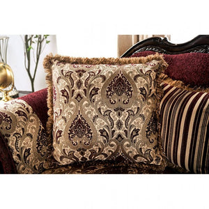 Matteo Traditional Sofa and Loveseat (Burgendy/Brown)