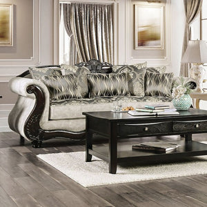 Clarice Living Room Set (Beige/Silver)