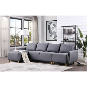 Marcin Sectional Sofa In Gray Fabric