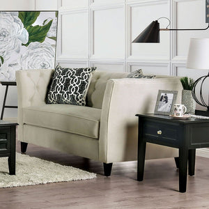 Monaghan Transitional Loveseat (Ivory)