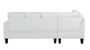 White faux Leather NailHead Sectional Sofa