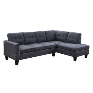 Jeimmur Nailhead Sectional Sofa (Grey)