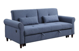 Nichelle Two Seater Sleeper Sofa (Blue)