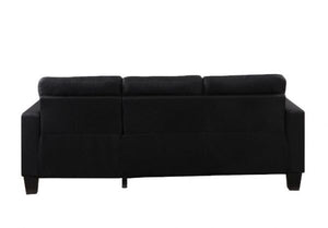 Earsom Black Three Seater Sofa and Ottoman