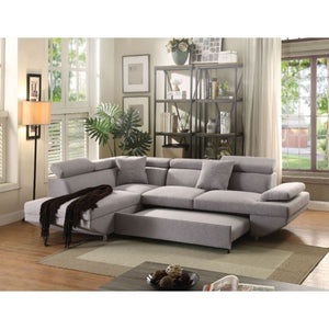Jemima Sectional Sofa w/Sleeper (Grey)