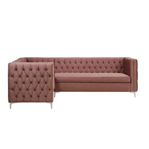 Rhett Velvet Sectional Sofa (Dusty Pink)