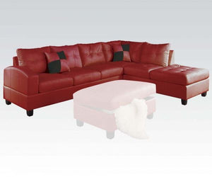 Kiva Reversible Sectional Sofa w/2 Pillows (Red)