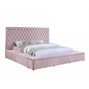 Victor Velvet Storage Bed (Pink)